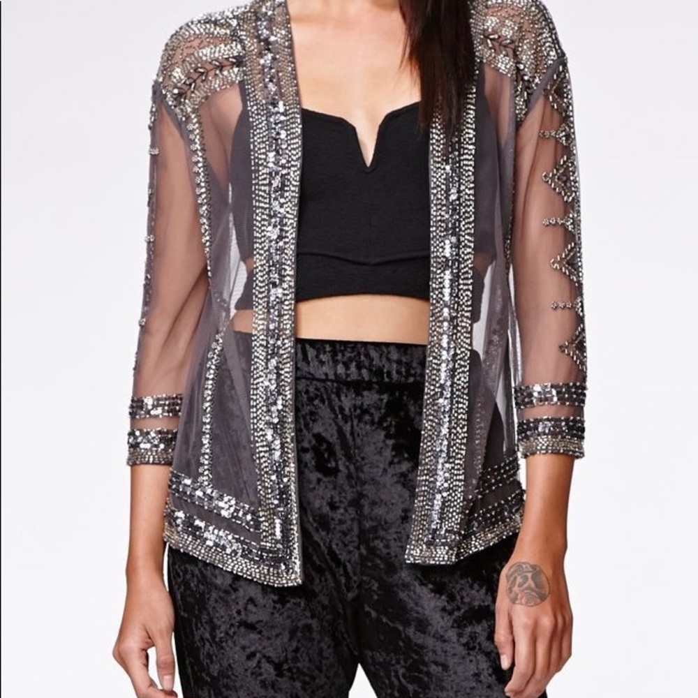Kendall & Kylie Beaded Cardigan Jacket